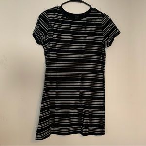 LBD T Shirt Dress white striped